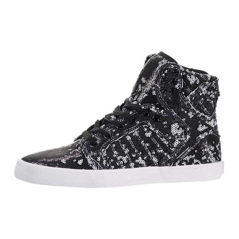 Zapatillas Altas Supra Argentina Mujer - SKYTOP Negras Blancas (TROCI-3845)